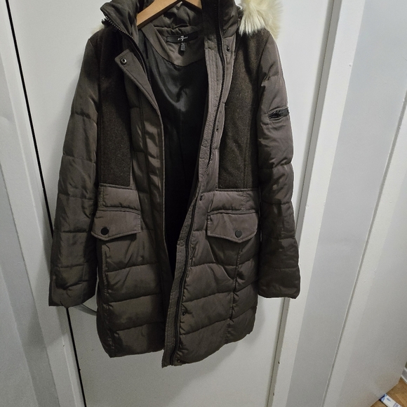 Womens Seven For All Mankind green/olive down winter jacket - Picture 4 of 4
